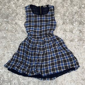 Cute Blue Plaid Dress
